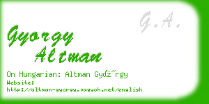 gyorgy altman business card